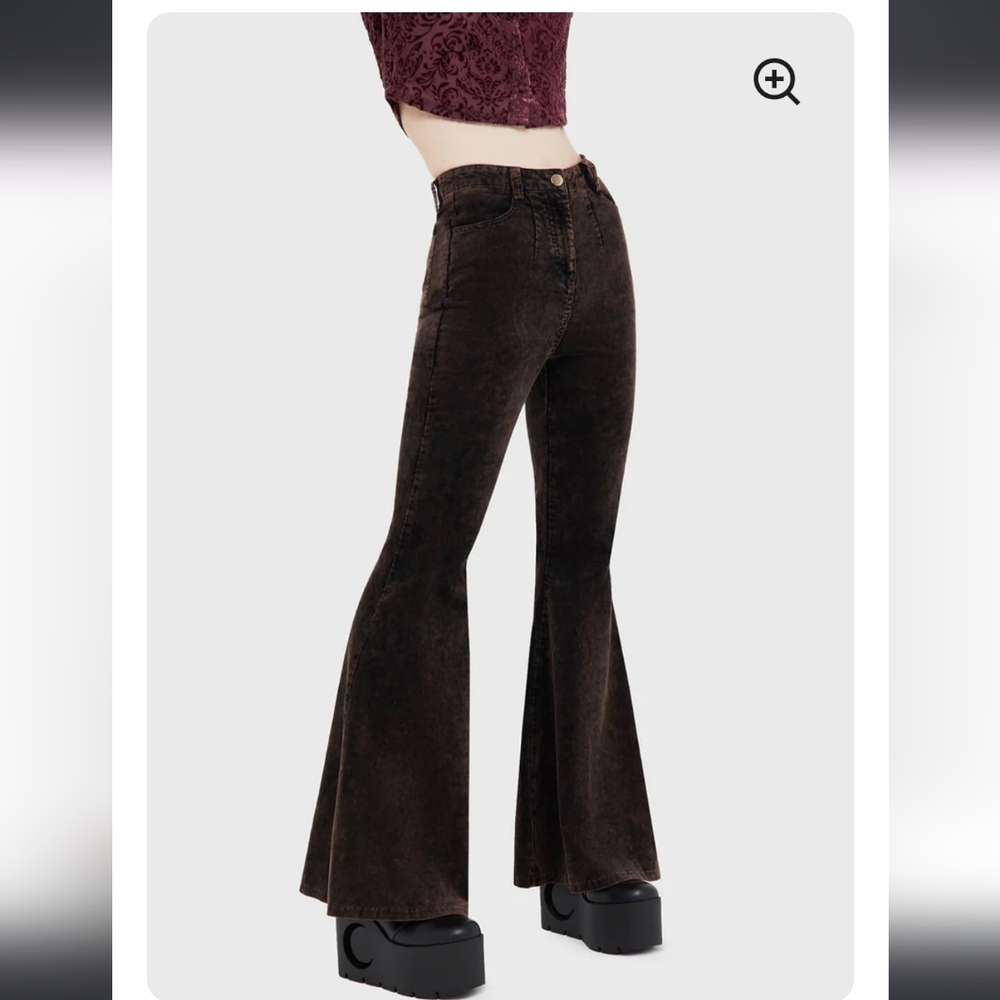 Killstar Dark Brown Flare Pants - Picture 2 of 3